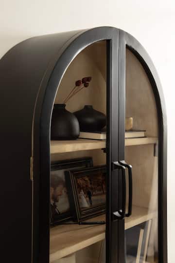 Kate and Laurel Arcott Arch Three Shelf Wall Cabinet